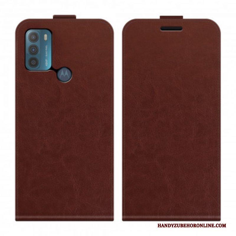 Leren Hoesje voor Moto G50 Folio-hoesje Verticale Flap Leer Effect