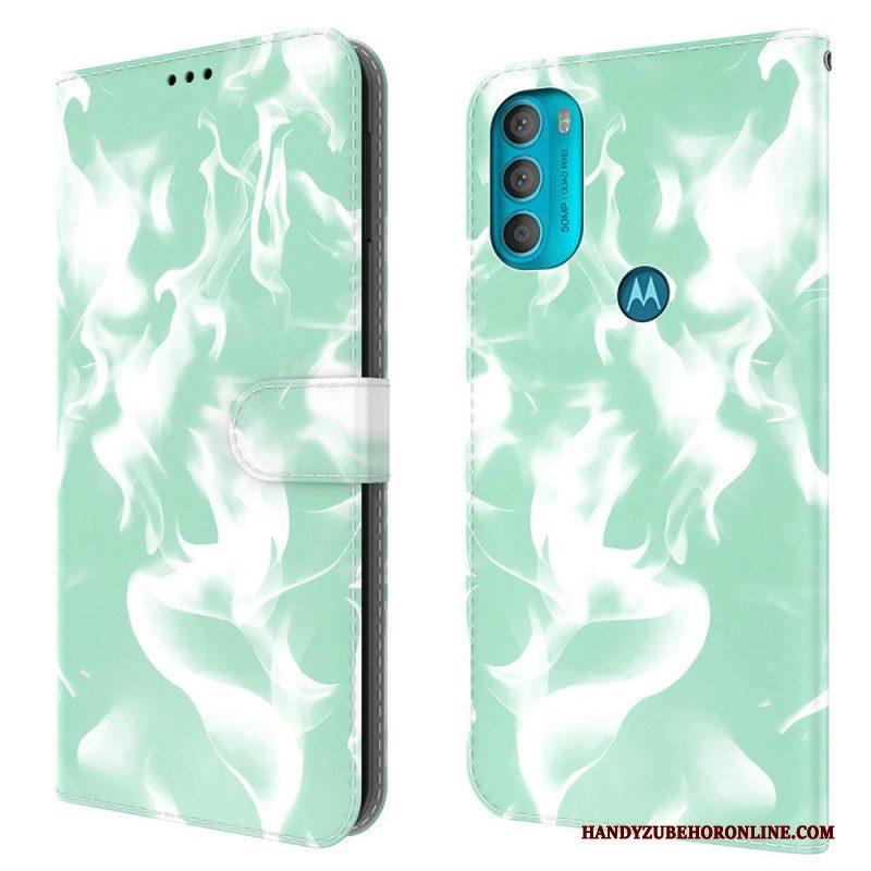 Leren Hoesje voor Moto G71 5G Abstract Patroon