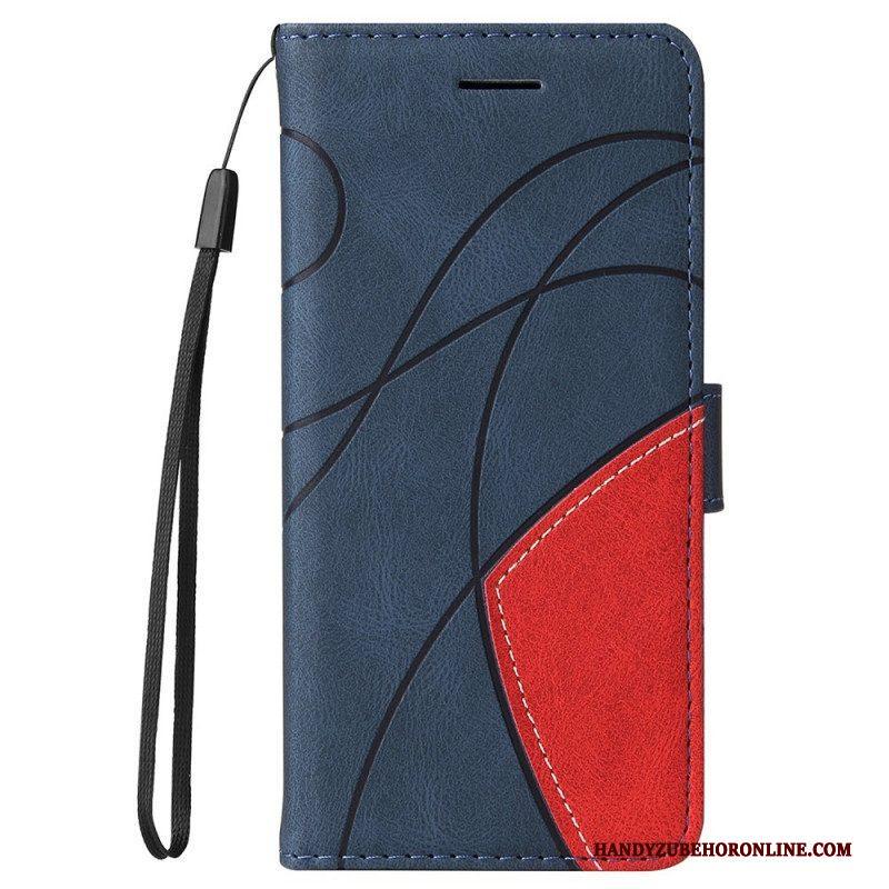 Leren Hoesje voor Motorola Edge 20 Pro Twee Toon