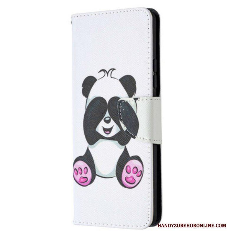 Leren Hoesje voor Samsung Galaxy A42 5G Panda-plezier