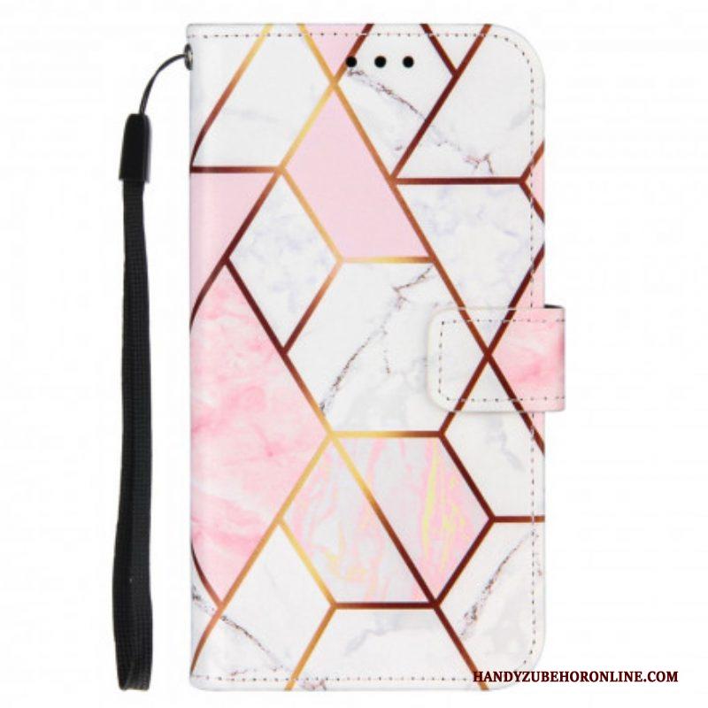 Leren Hoesje voor Samsung Galaxy M12 / A12 Geometrisch Marmer