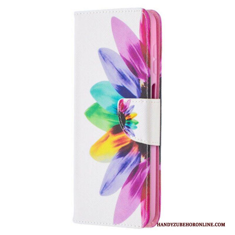 Leren Hoesje voor Samsung Galaxy M12 / A12 Waterverf Bloem