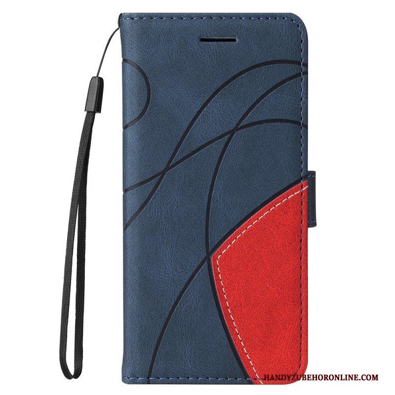 Leren Hoesje voor Samsung Galaxy M32 Twee Toon