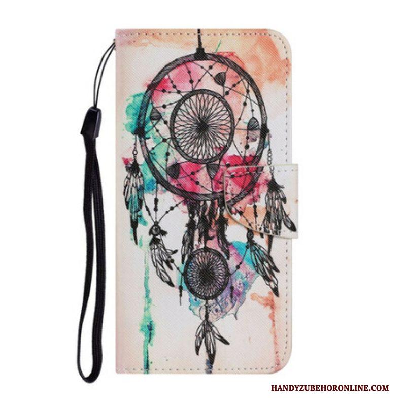 Leren Hoesje voor Samsung Galaxy S21 FE Dromenvanger Aquarel