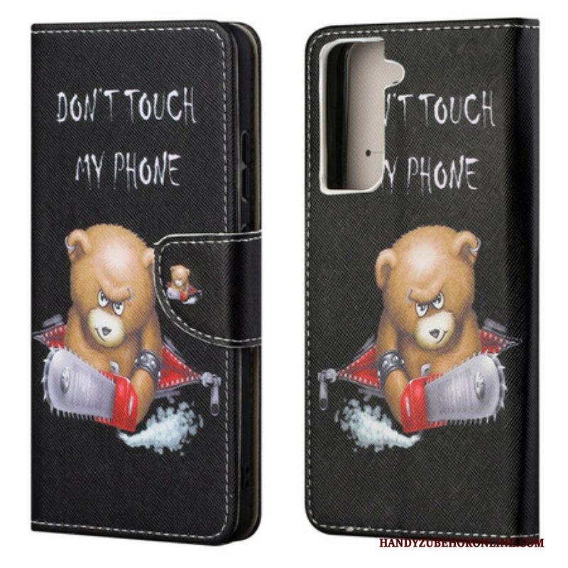 Leren Hoesje voor Samsung Galaxy S21 FE Gevaarlijke Beer