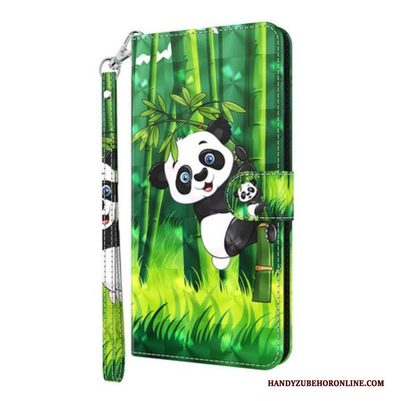 Leren Hoesje voor Samsung Galaxy S21 Plus 5G Panda En Bamboe