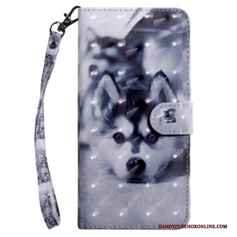 Leren Hoesje voor Samsung Galaxy S23 5G Met Ketting String Husky