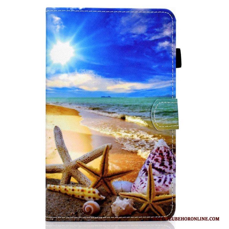 Leren Hoesje voor Samsung Galaxy Tab A8 (2021) Leuk Strand