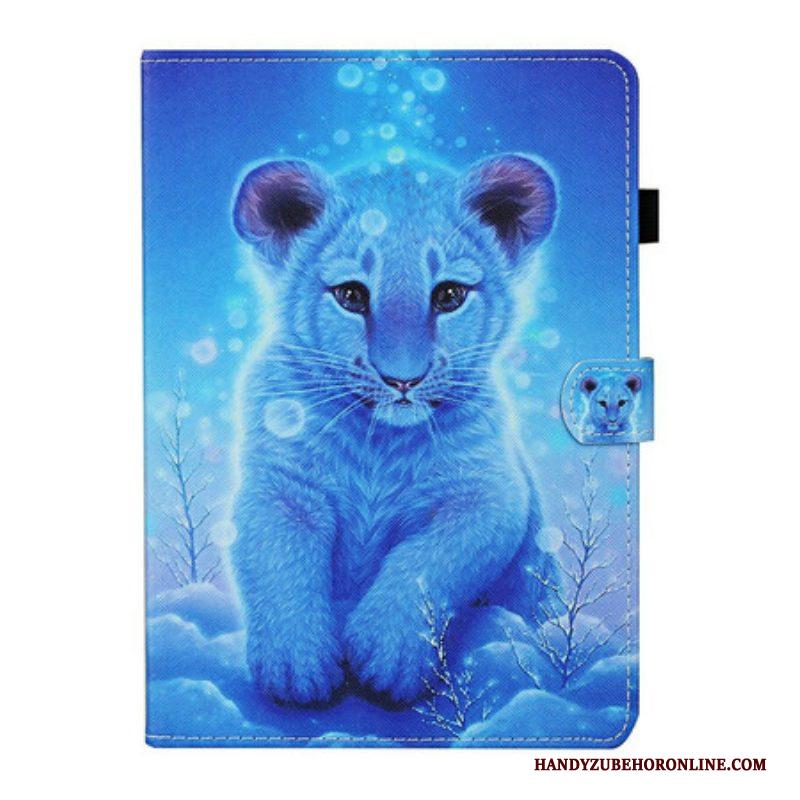 Leren Hoesje voor Samsung Galaxy Tab S8 / Tab S7 Baby Tijger