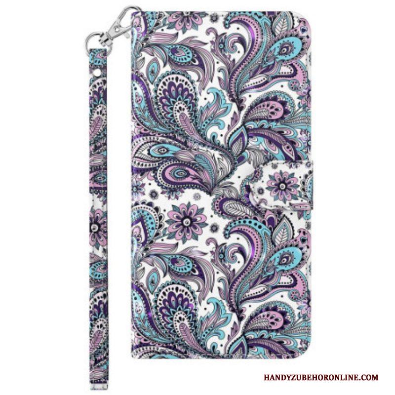 Leren Hoesje voor Sony Xperia 5 IV Met Ketting Paisley-patroon Met Bandjes