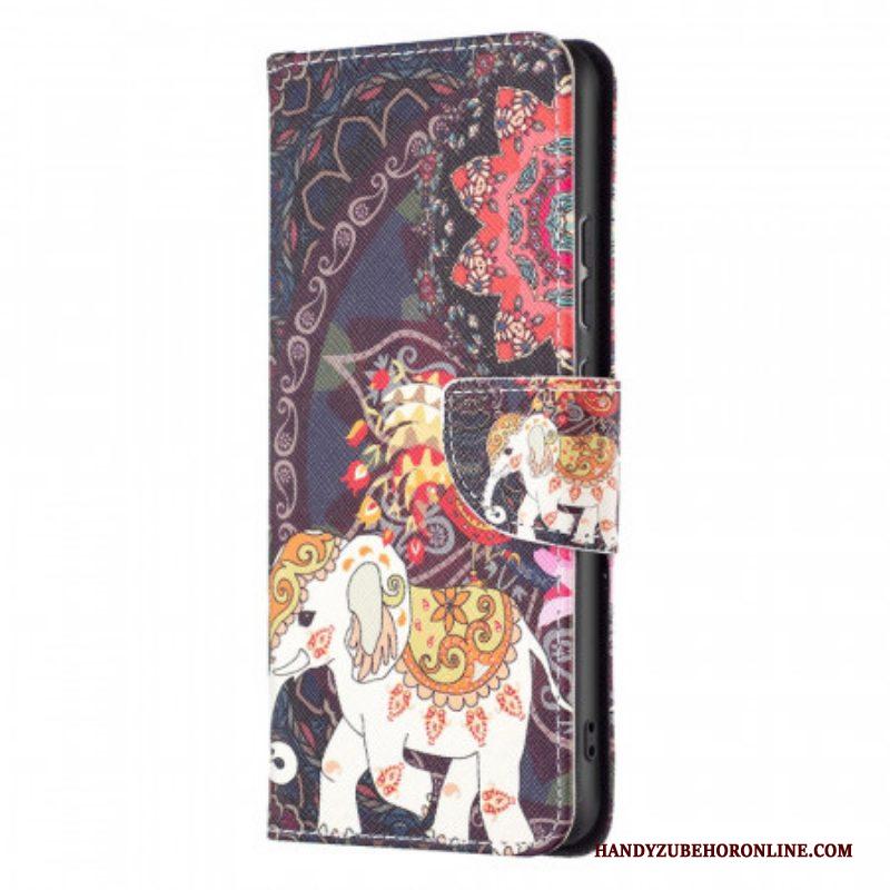 Leren Hoesje voor Xiaomi 12 / 12X Indische Olifanten