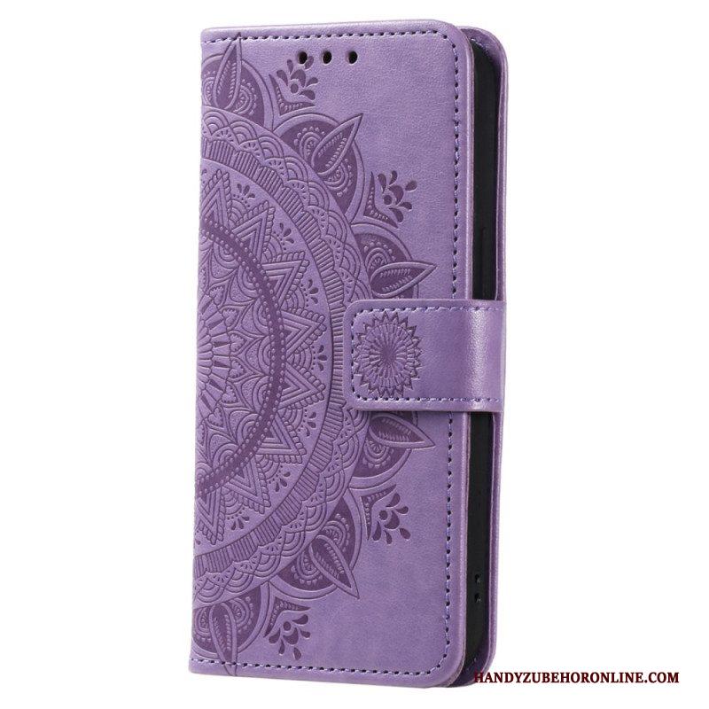 Leren Hoesje voor Xiaomi 13 Mandala Zon Met Lanyard