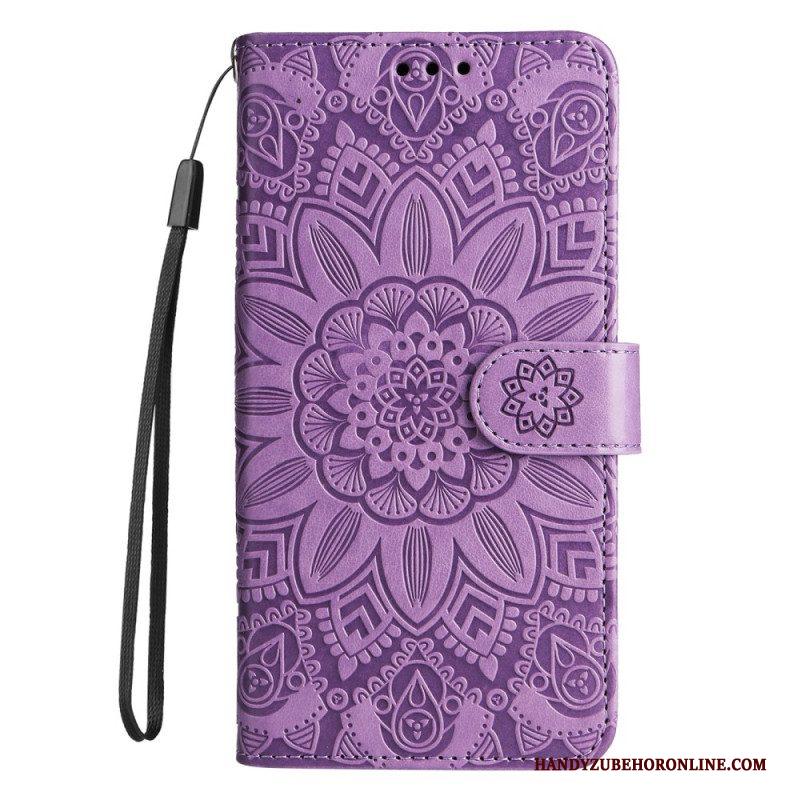 Leren Hoesje voor Xiaomi Redmi Note 12 Pro Plus Met Ketting Mandala-decoratie Met Riem