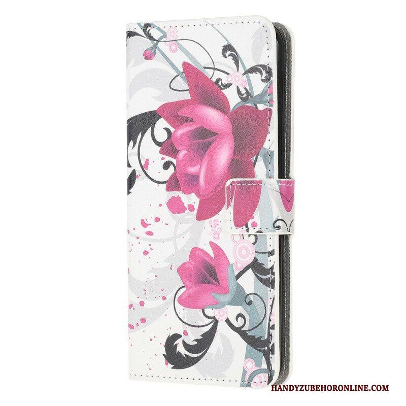 Leren Hoesje voor iPhone 13 Mini Tropische Bloemen