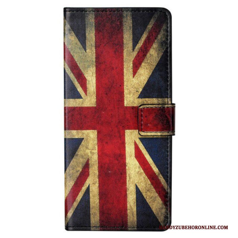 Leren Hoesje voor iPhone 13 Pro Max Engelse Vlag