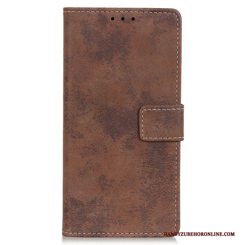 Leren Hoesje voor iPhone 13 Pro Max Vintage Leereffect