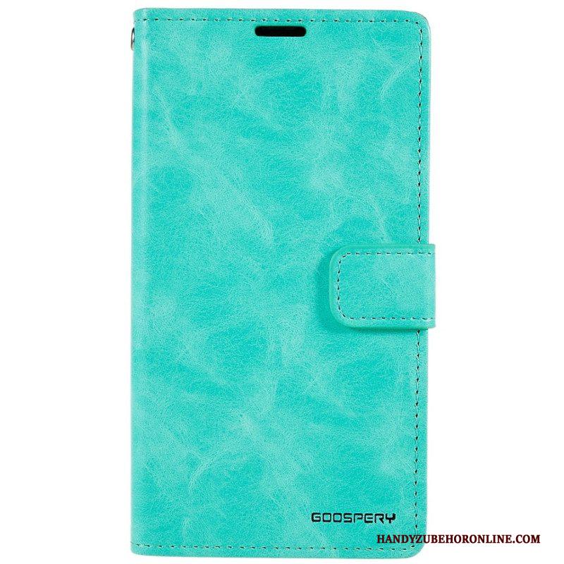 Leren Hoesje voor iPhone 14 Blauwe Maan Mercurius Goospery