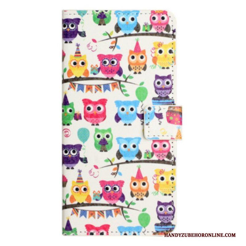 Leren Hoesje voor iPhone 14 Uil Stam