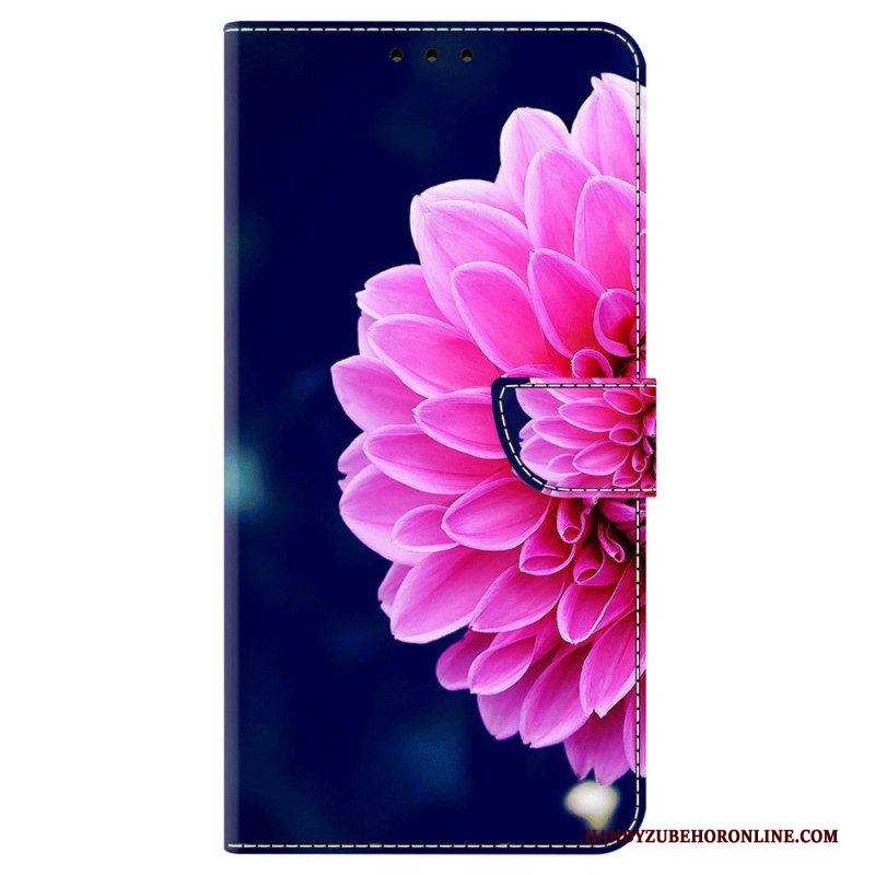 Leren Hoesje voor iPhone 15 Pro Een Bloem