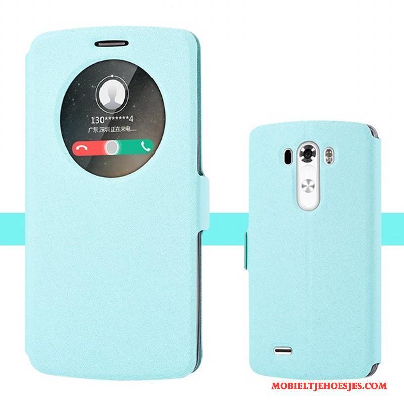 Lg G3 Mobiele Telefoon Bescherming Winterslaap Hoesje Telefoon Leren Etui Trend Blauw