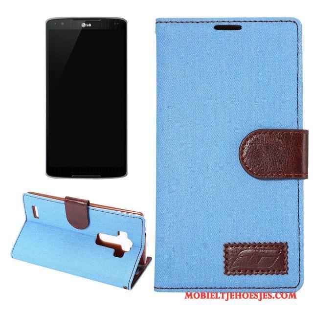 Lg G4 Hoes Bescherming Doek Patroon Mobiele Telefoon Hoesje Blauw