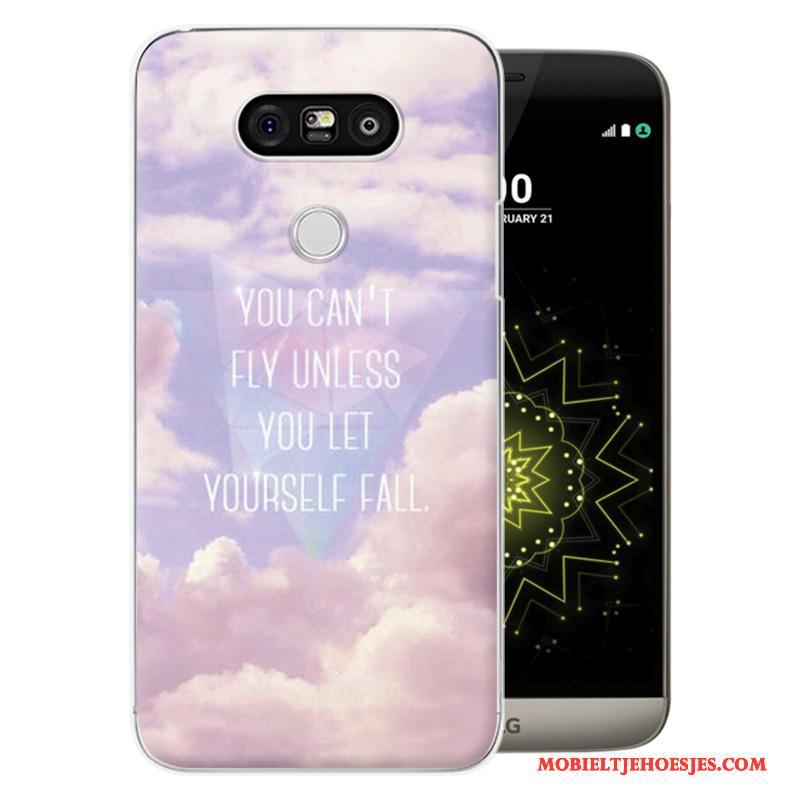 Lg G5 Bescherming Anti-fall Hard Purper Hoesje Telefoon Mobiele Telefoon Spotprent