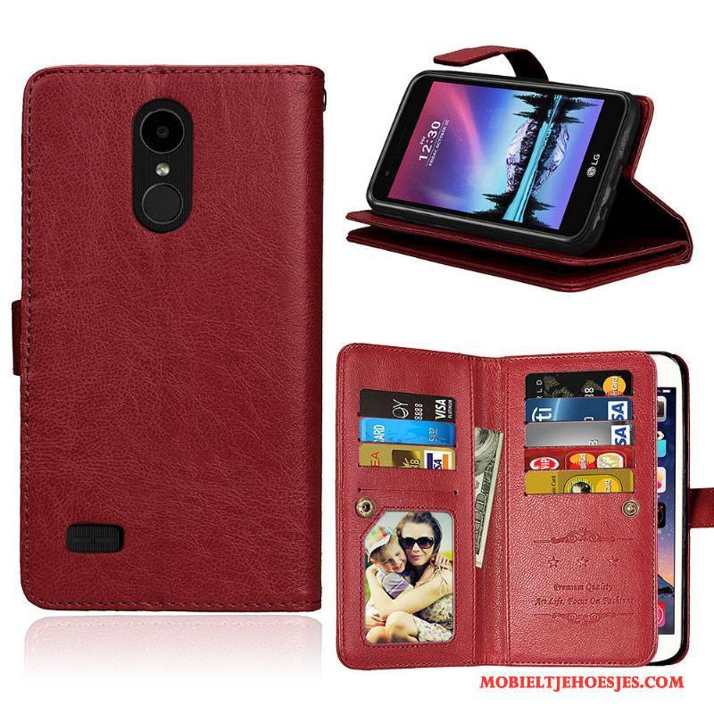 Lg K4 2017 Leren Etui Hoesje Telefoon Folio Anti-fall Portemonnee Mobiele Telefoon Bescherming