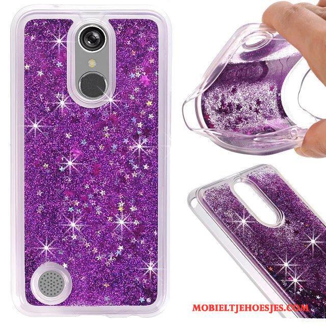 Lg K8 2017 Siliconen Anti-fall Vloeistof Purper Hoesje All Inclusive Telefoon