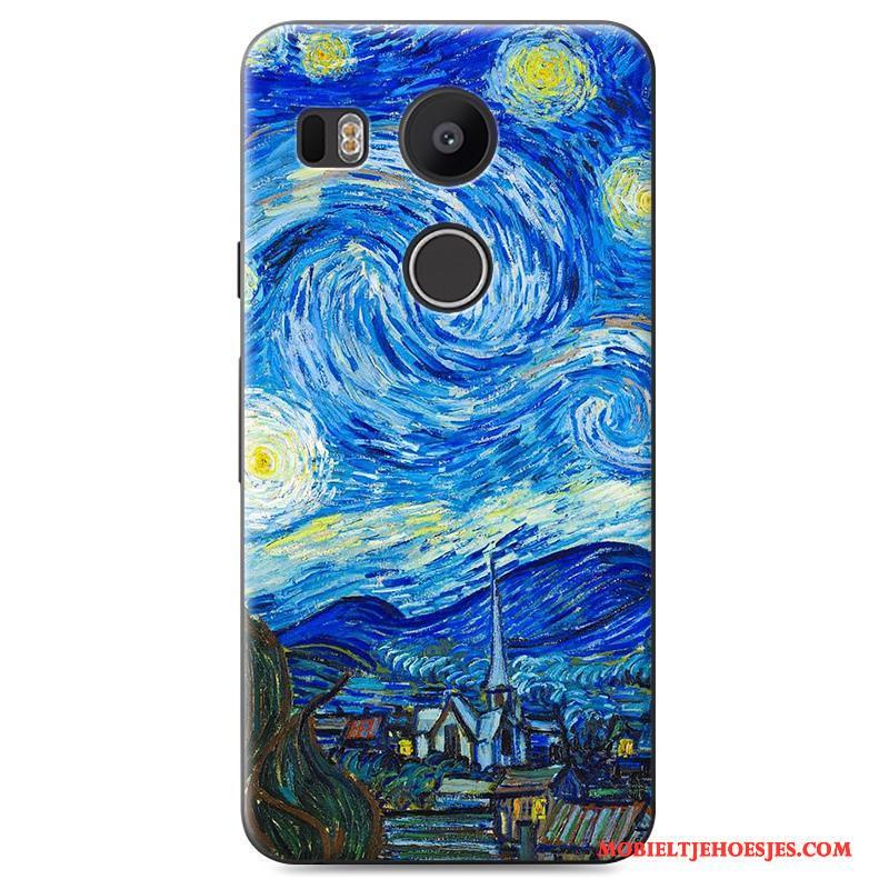 Lg Nexus 5x Anti-fall Hoesje Geschilderd Mobiele Telefoon Telefoon Hard Blauw