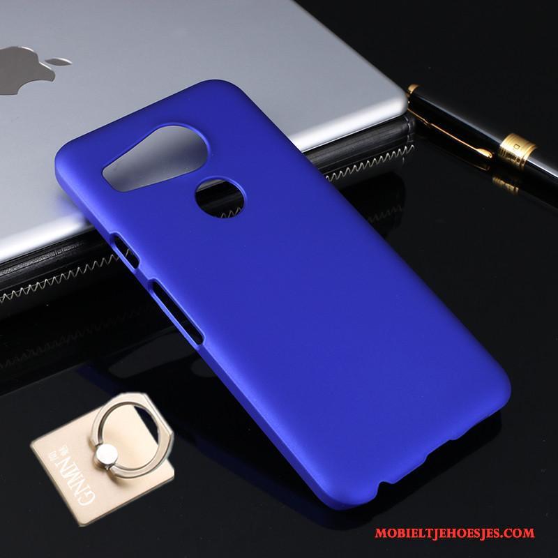 Lg Nexus 5x Hoes Schrobben Hard Bescherming Blauw Hoesje Telefoon Zwart