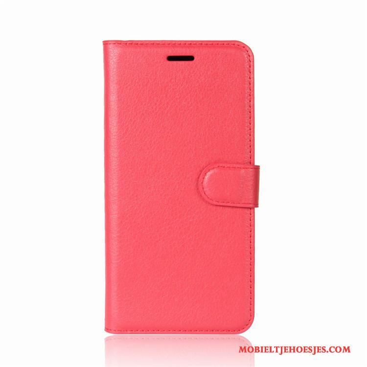 Lg Q6 Hoes Mobiele Telefoon Folio Rood Hoesje Portemonnee Anti-fall