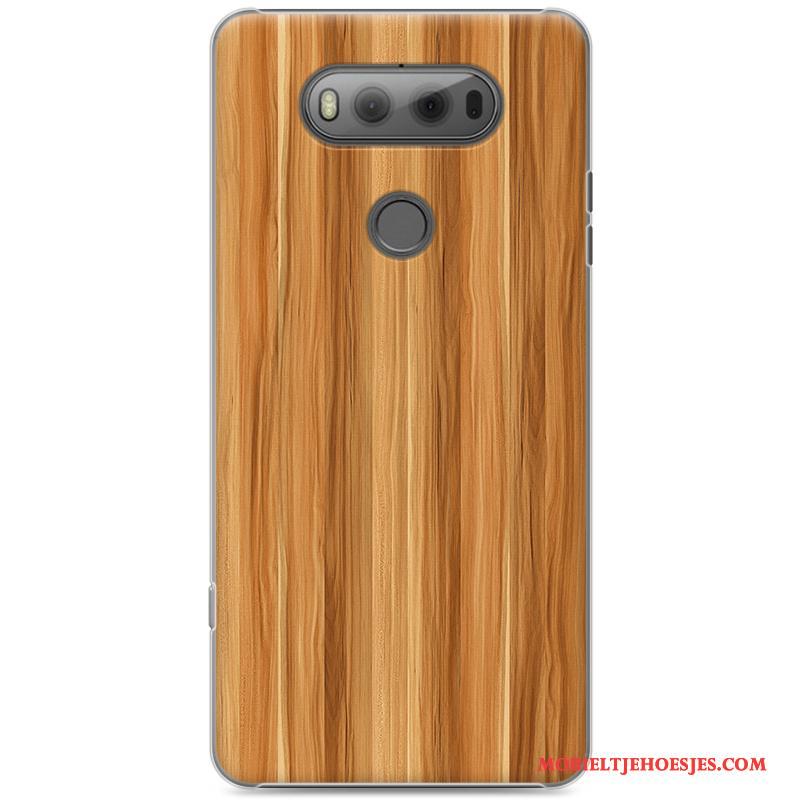 Lg V20 Hard Houtnerf Doorzichtig Hoes Hoesje Telefoon Bescherming Anti-fall