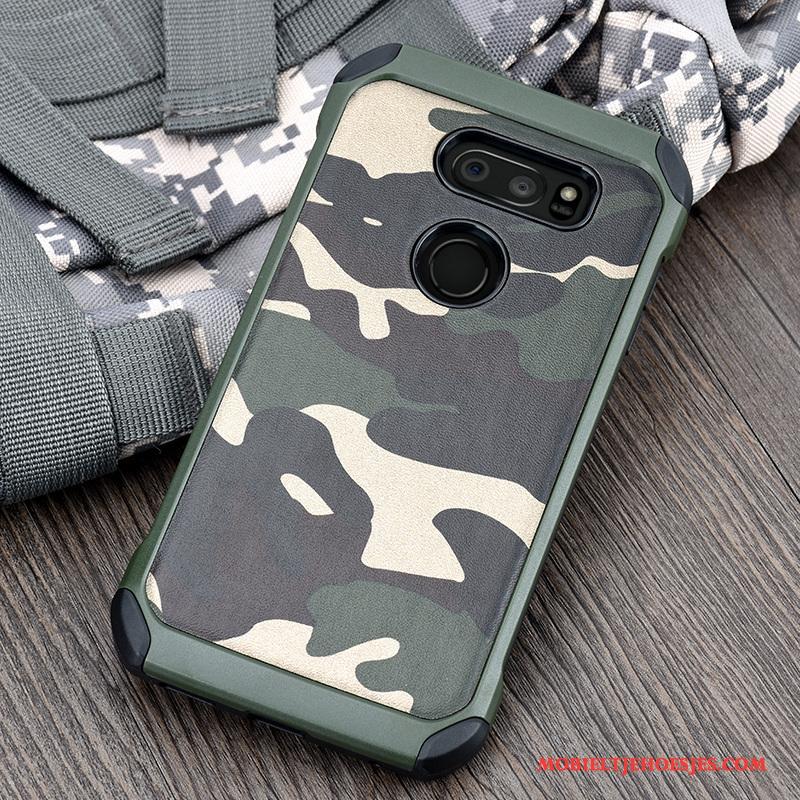 Lg V30 Camouflage Groen All Inclusive Hoesje Telefoon Anti-fall Siliconen Trend
