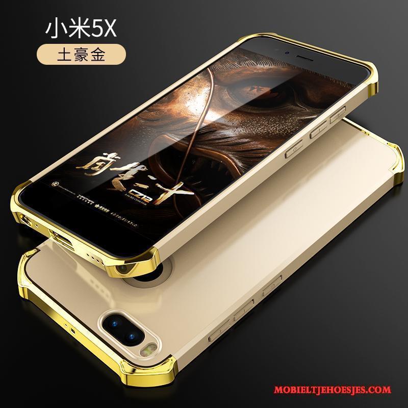 Mi 5x Effen Kleur Plating Bedrijf Schrobben Hoesje Telefoon Goud Bescherming