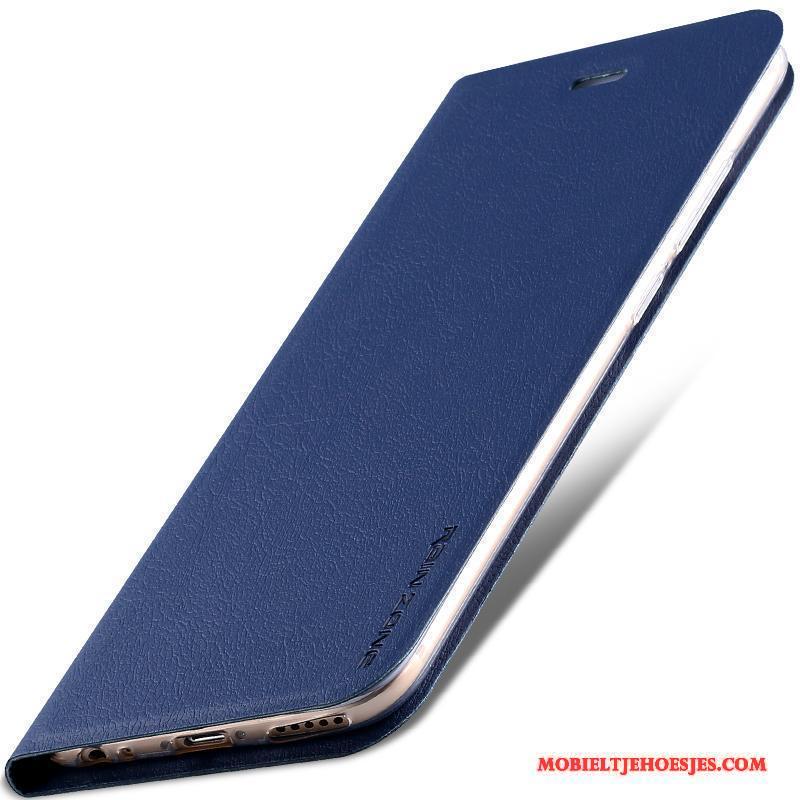 Mi 5x Hoesje Leren Etui Mini Hoge Bescherming Blauw Hoes Clamshell