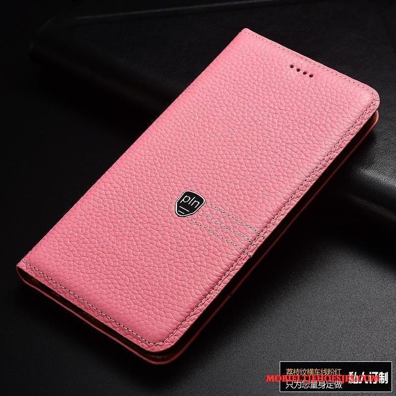 Mi 5x Mobiele Telefoon Folio Mini Bescherming Roze Echt Leer Hoesje Telefoon