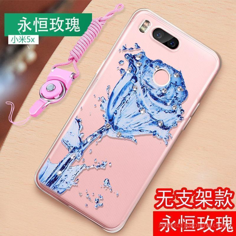 Mi 5x Siliconen Roze Hanger Zacht All Inclusive Hoesje Telefoon Tempereren