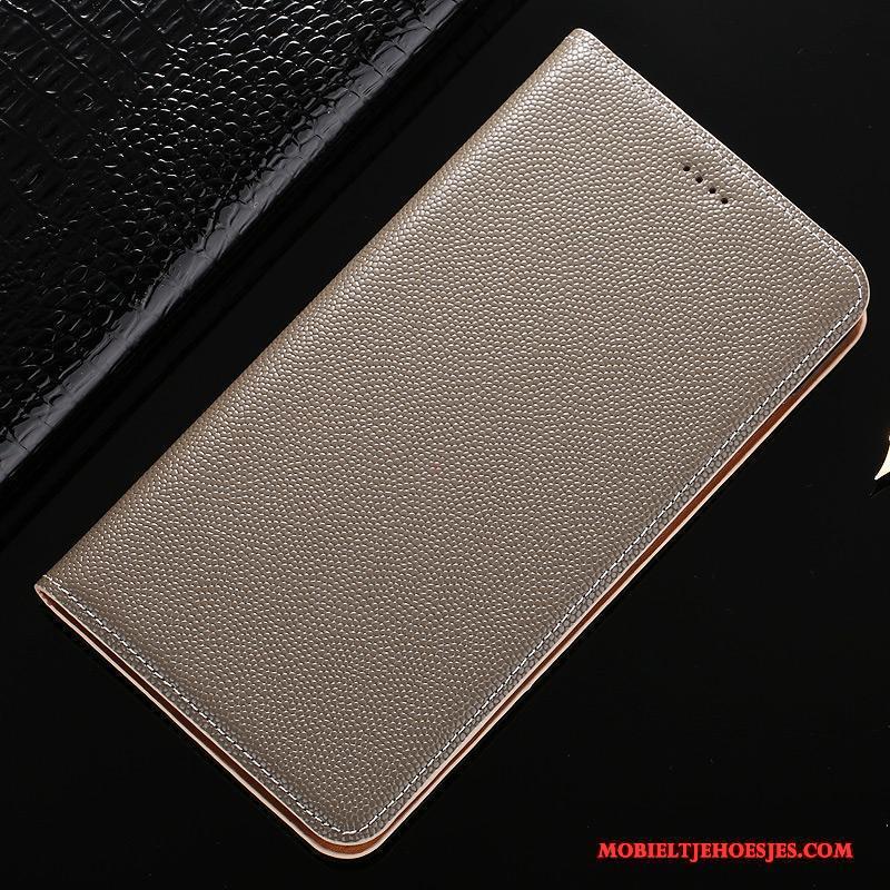 Mi 6 Mini Hoesje Folio Telefoon Grijs Leren Etui Patroon