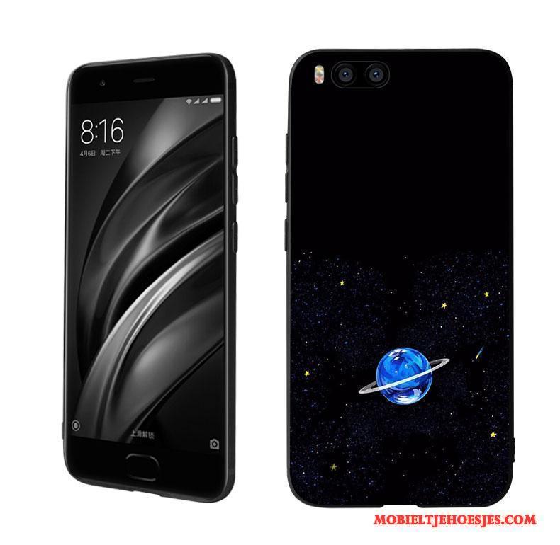 Mi 6 Zwart Blauw Eenvoudige Hoesje Telefoon Mini Siliconen Planeet