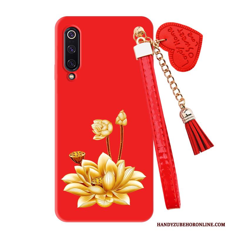 Mi 9 Se Mini Grote Rood Bloemen Pioen Hoesje Telefoon