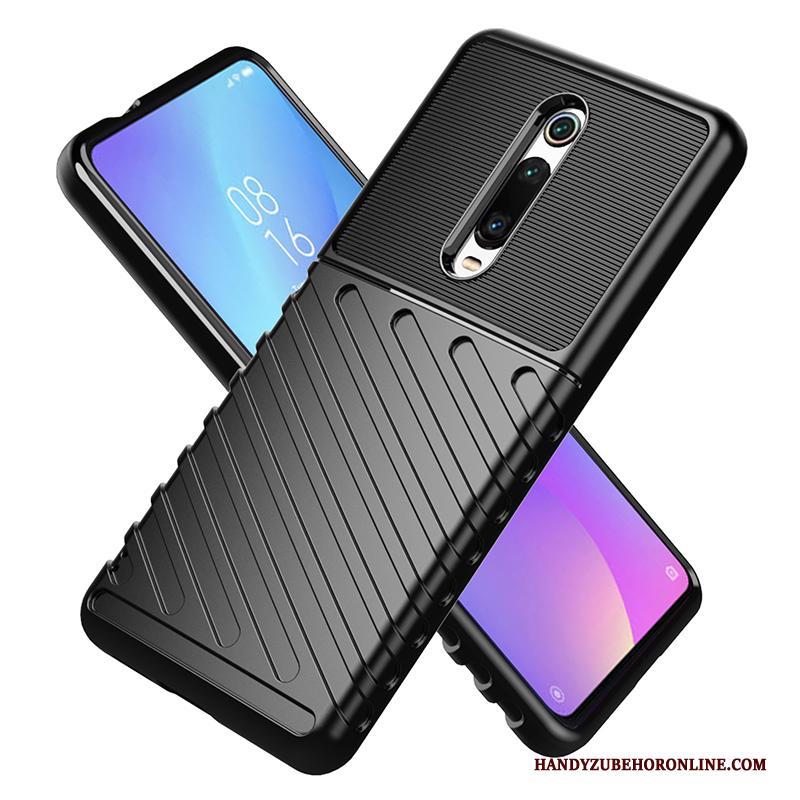 Mi 9t Pro Hoesje Zwart Telefoon Bescherming Anti-fall Streep Mode