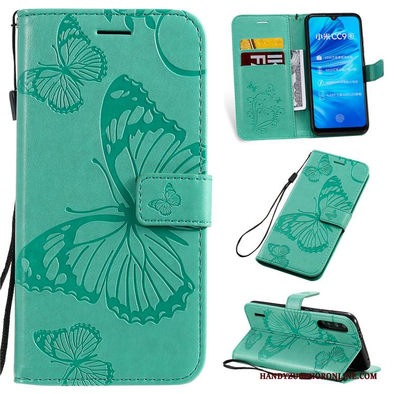 Mi A3 Bescherming Hoesje Telefoon Kaart Leren Etui Mini Groen Trend