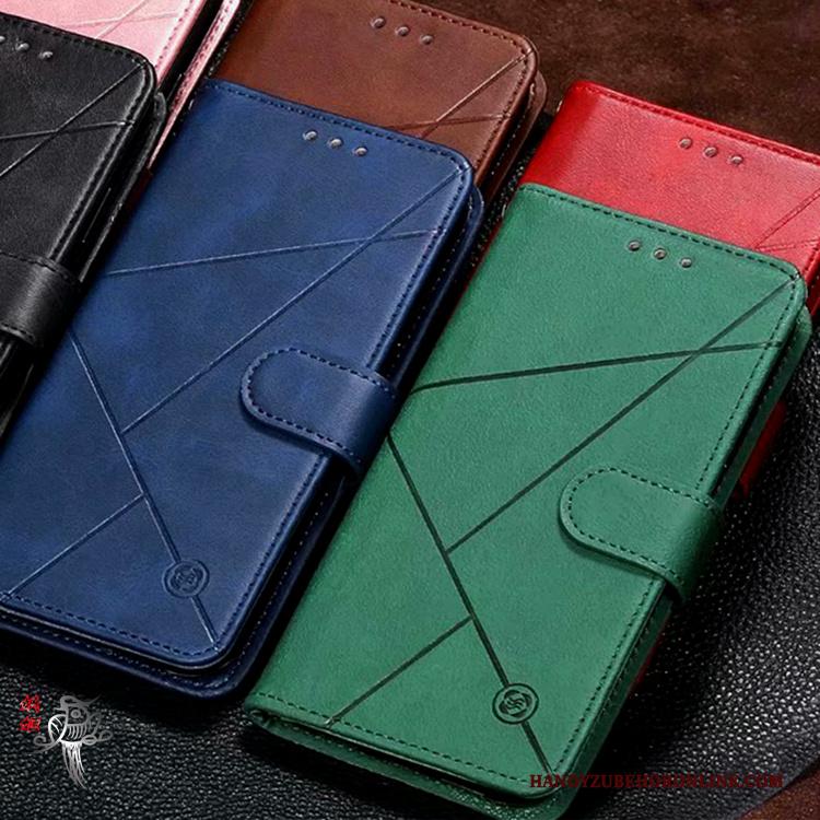 Mi A3 Folio Leren Etui Mini All Inclusive Hoesje Telefoon Rood Groen