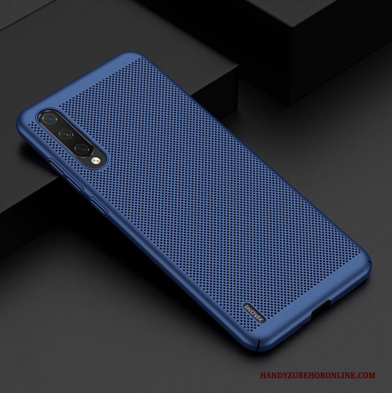 Mi A3 Hoesje Blauw Schrobben Mesh Anti-fall Patroon Hard Kant