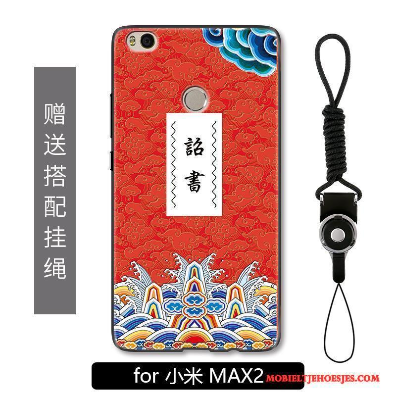 Mi Max 2 Hoesje Hoes Chinese Stijl Scheppend Hanger Grappig Rood Anti-fall
