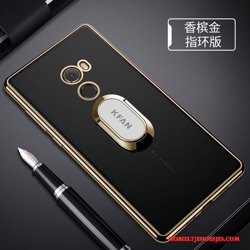 Mi Mix 2 Bescherming Hoesje Siliconen Doorzichtig Goud Anti-fall Telefoon