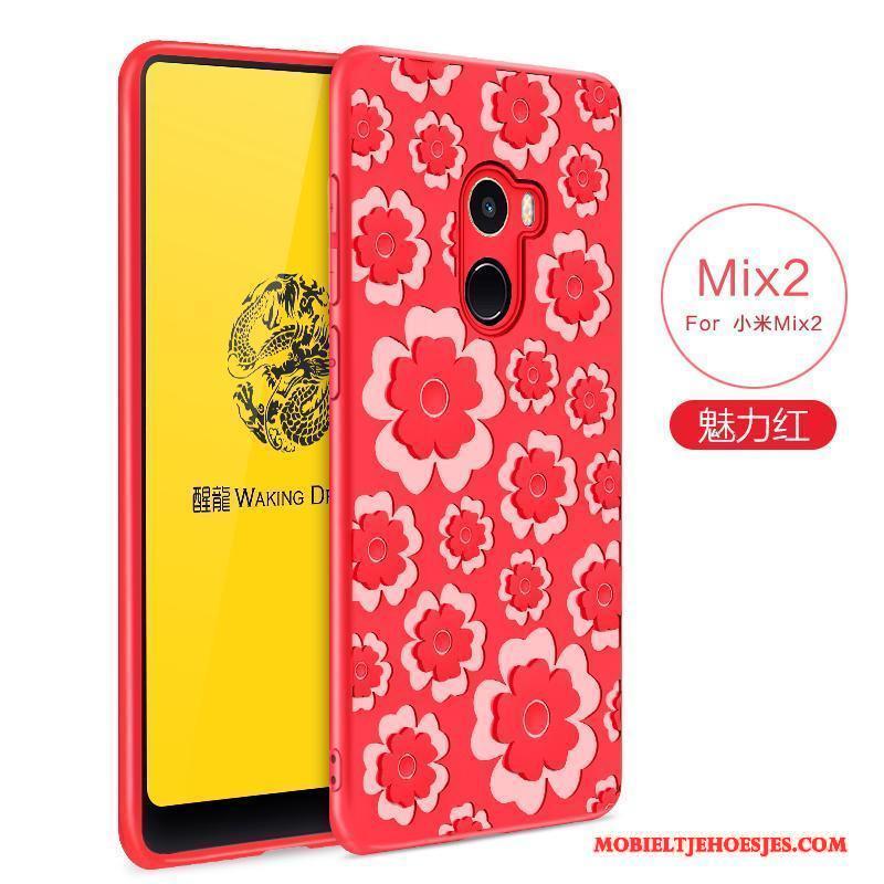 Mi Mix 2 Hoesje Rood Hoes Bescherming Zacht Siliconen Mini Anti-fall