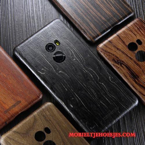 Mi Mix 2 Hout Zwart Trendy Merk Bescherming Hoesje Telefoon Mini Dun