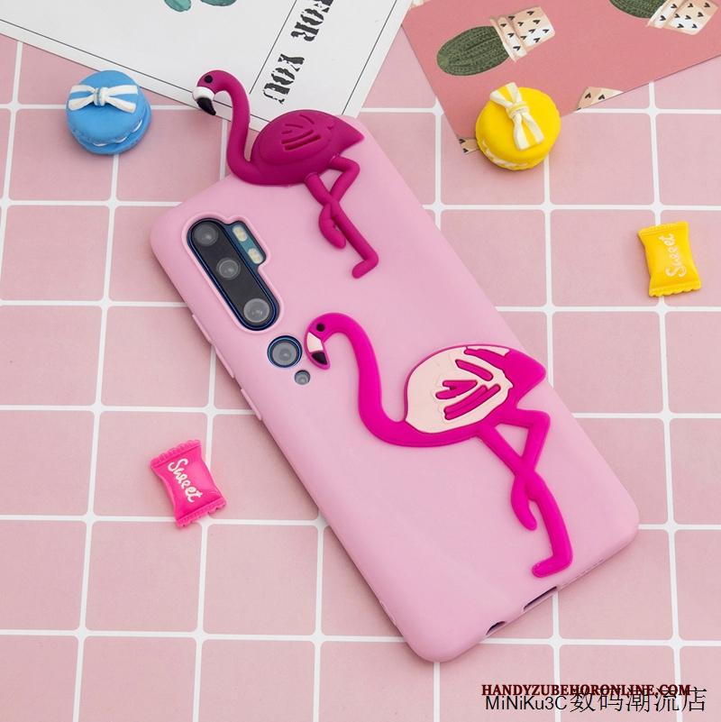 Mi Note 10 Zacht Mini Siliconen Roze Spotprent Mooie Hoesje Telefoon