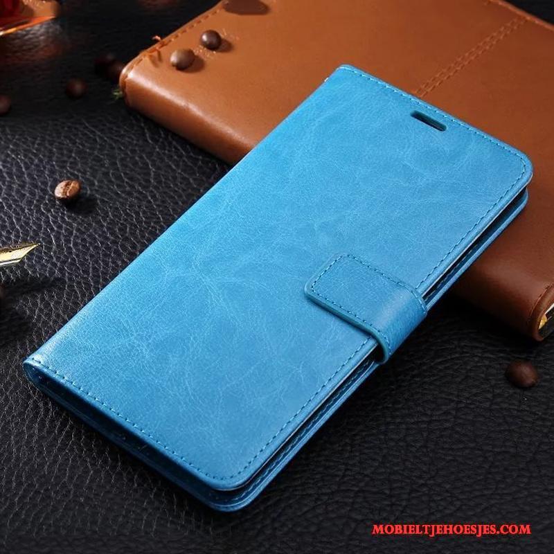 Mi Note 2 Bedrijf Blauw Folio Hoesje Telefoon Leren Etui Bescherming Hanger